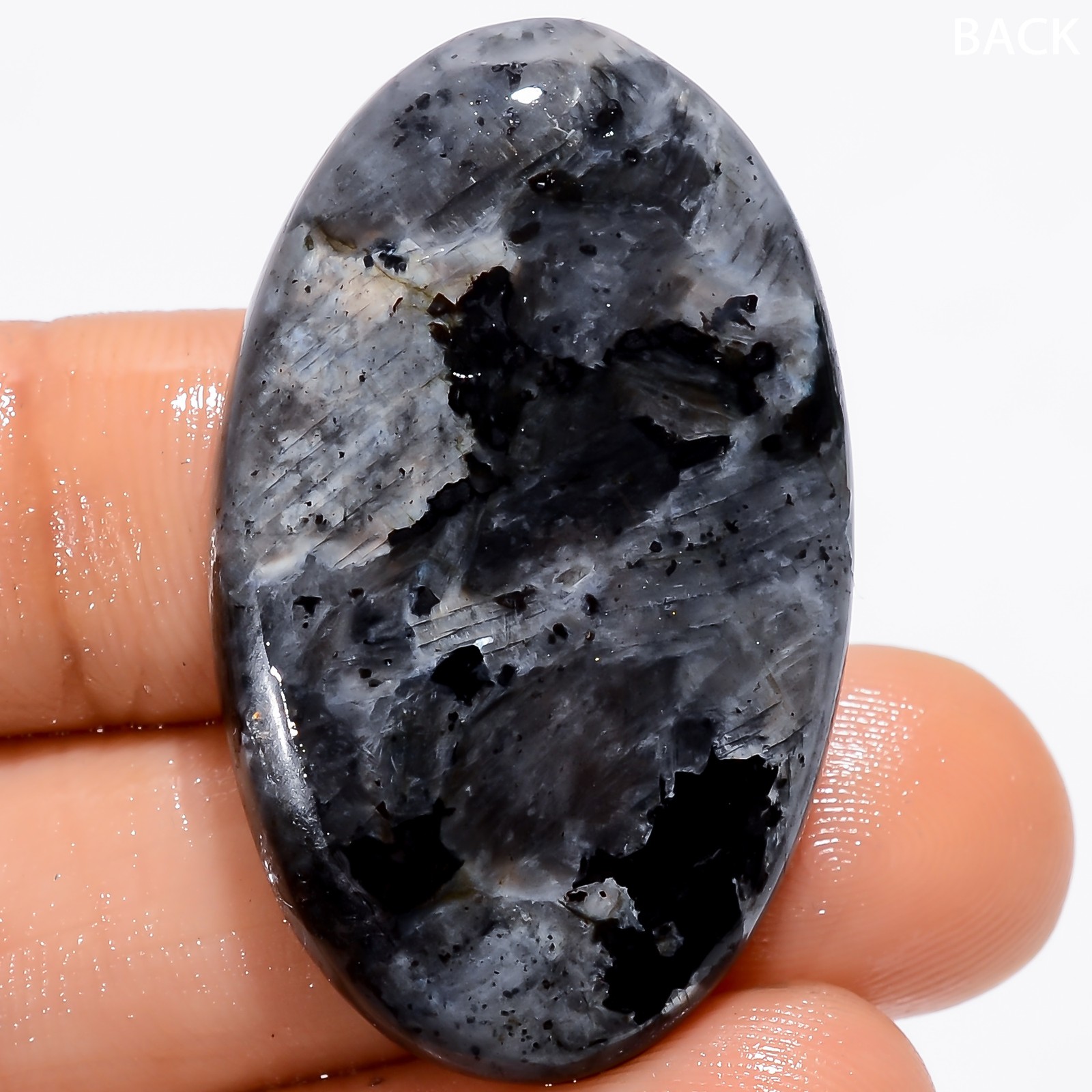 Natural Larvikite Oval Shape Cabochon Loose Gemstone 50.5 Ct 38X22X5 mm GC-34614