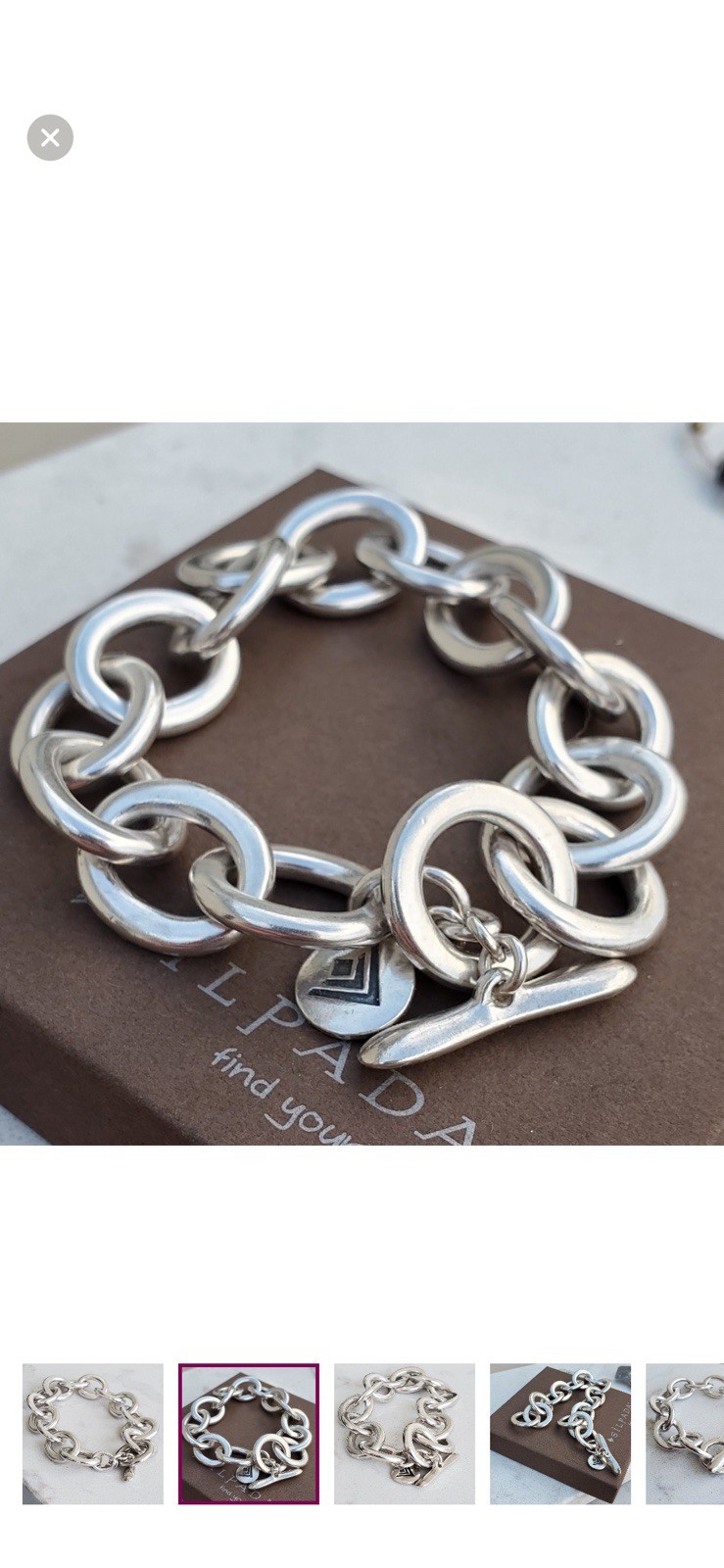 Silpada Sterling 925 Silver Oval Link Toggle Bracelet 8 in Now 200