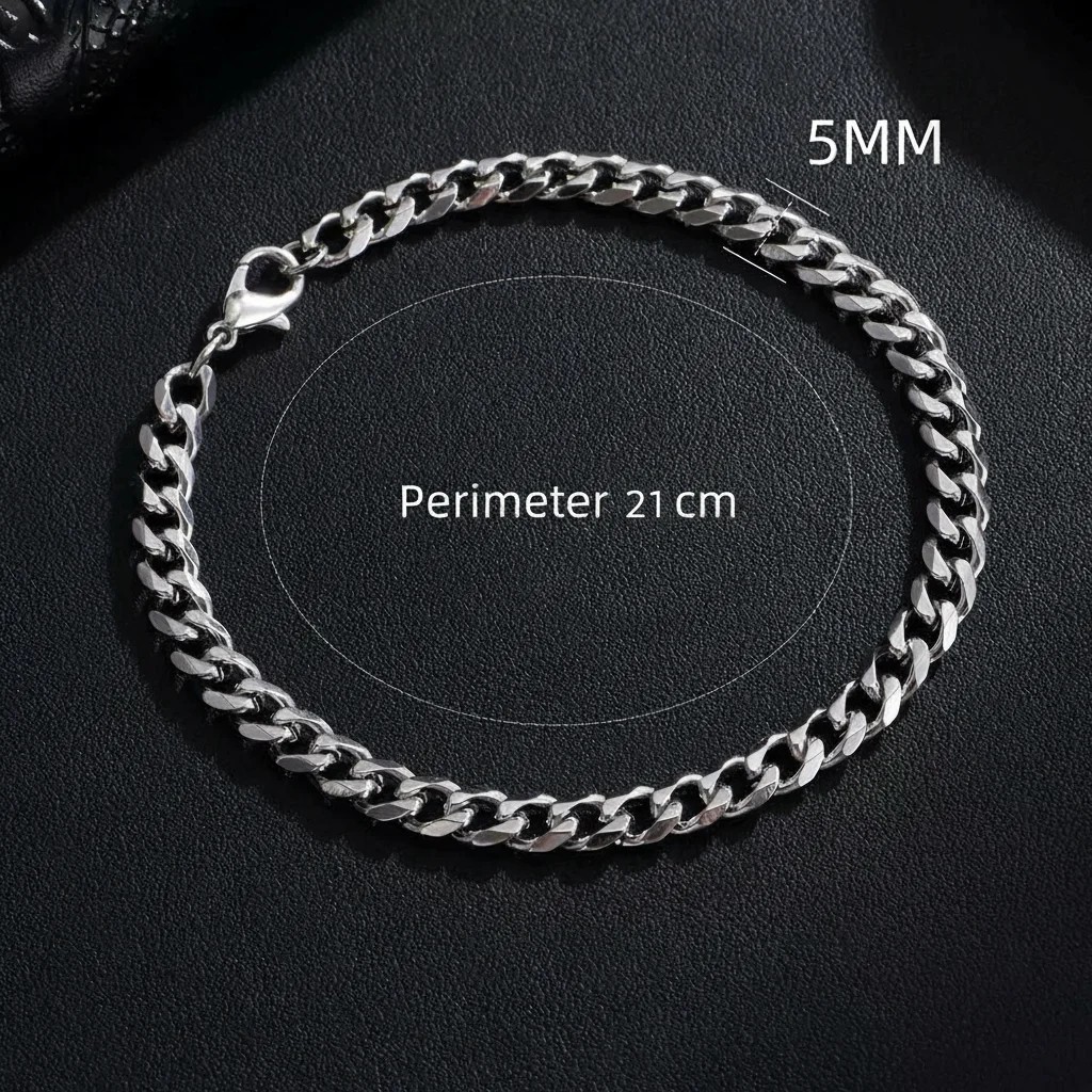 Classic Stainless Steel Punk Cuban Chain Wrap Bracelet 3/5/7/9MM