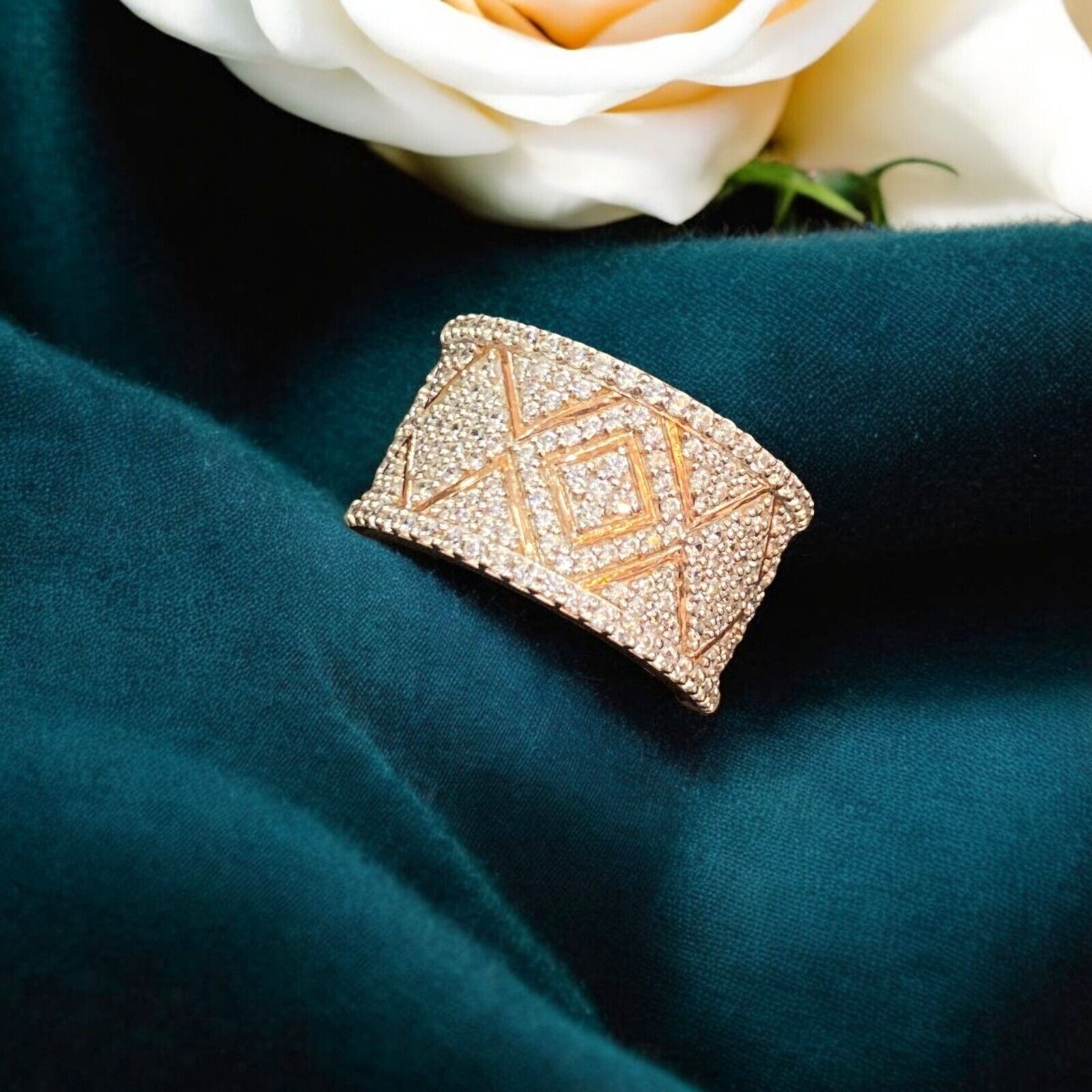1.45 TCW Round Brilliant Cut Diamonds Micro-Pave Engagement Band Ring 14K Gold