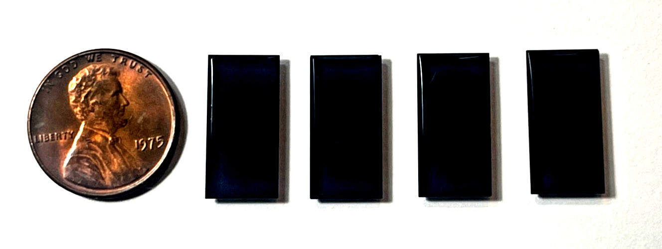 TWO (2) PIECES BLACK ONYX 18X9 MM RECTANGLE FLAT AS PICTURED BELOW WHOLESALE