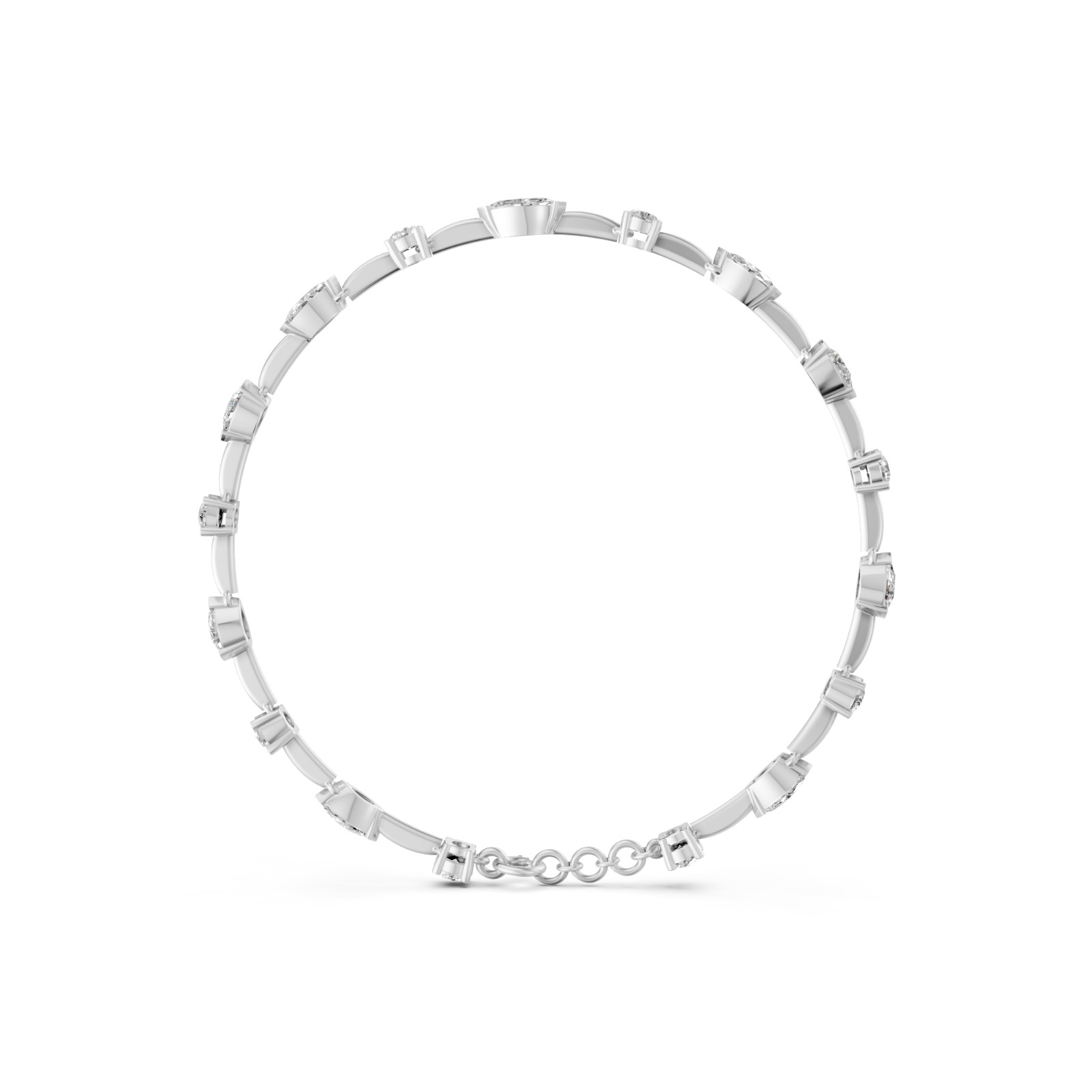 2.86 CT Marquise Lab Grown Diamond Station Chain Bracelet
