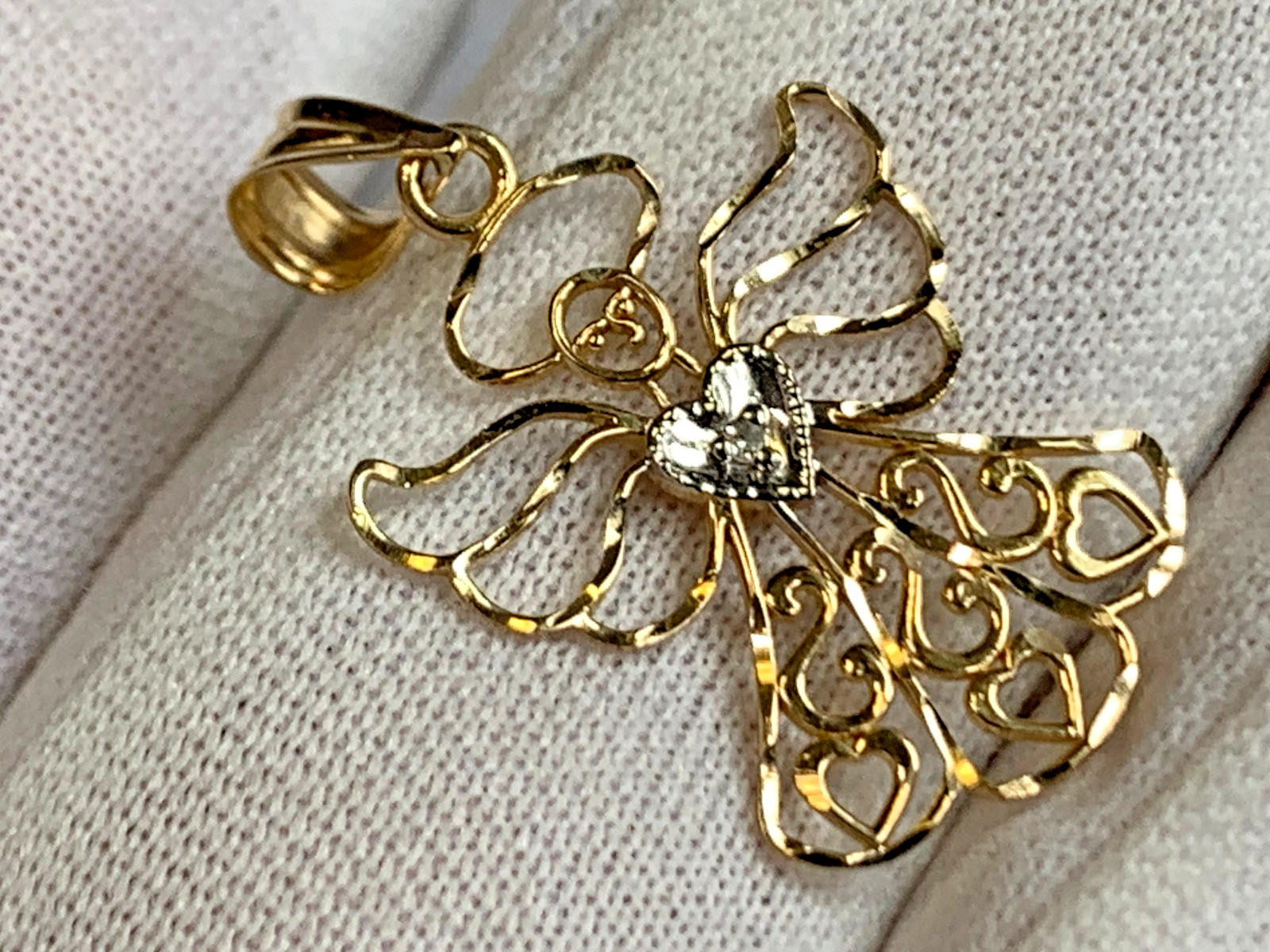 14K Yellow & White Gold Angel Charm .61g Fine Jewelry Michael Anthony Pendant
