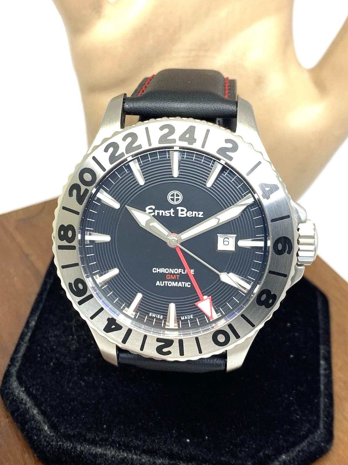 Ernst Benz Men’s Watch GC10521 Chrono Flite GMT Swiss Automatic Black Dial 47mm