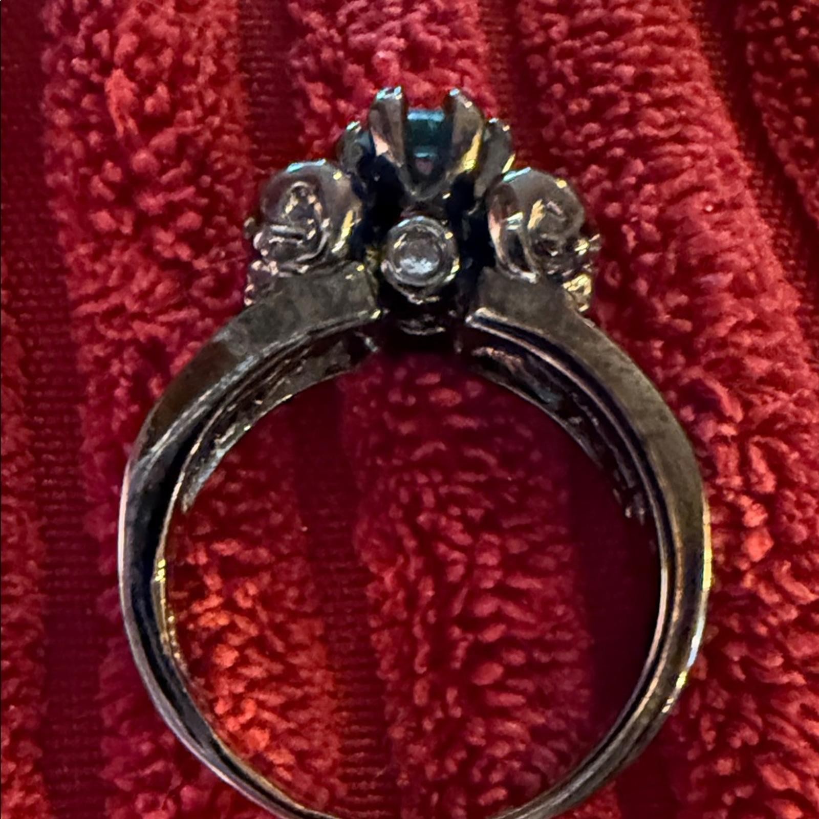10K Black Gold Blue Gemstone Ring