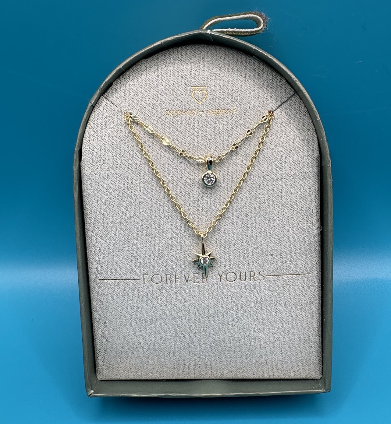 Beloved + Inspired 14K Gold Dipped Starburst Bezel Multi-Strand Necklace NEW