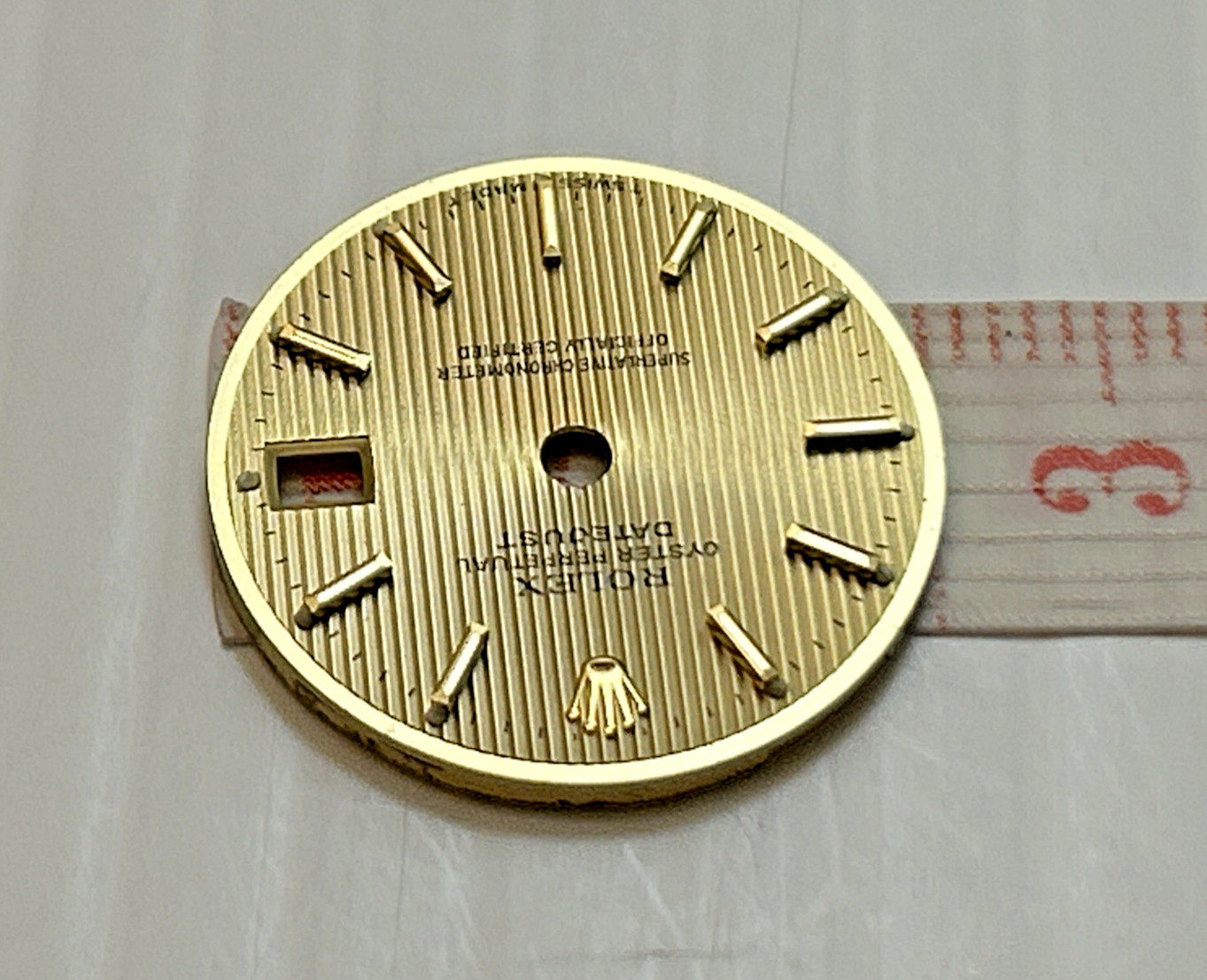 Rolex Ladies Datejust 26mm Champagne Tapestry Non-Numeric Quickset Watch Dial