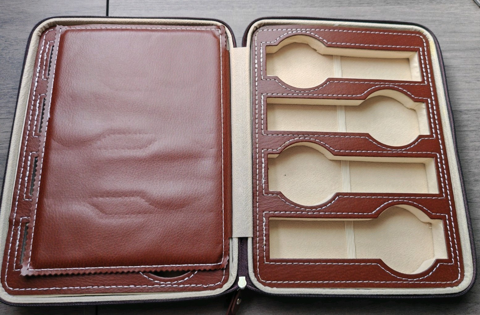 PU Leather 8 Slot Watch Travel Case – Brand New