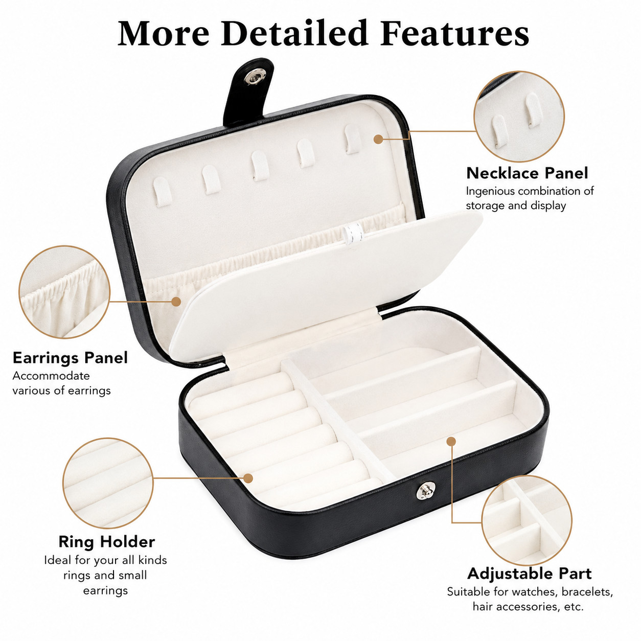 Jewelry Box, Travel Jewelry Organizer Cases with Double Layer