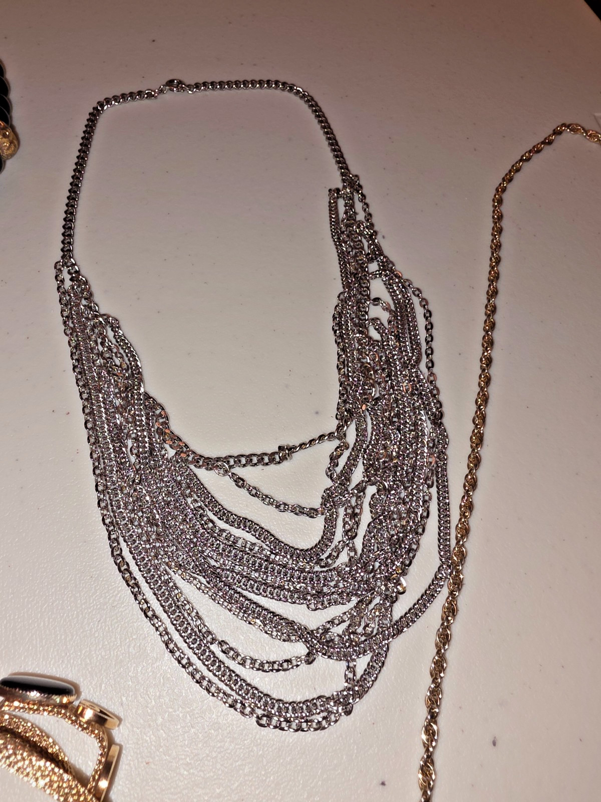 Vintage & Contemporary Jewelry Lot – NAPIER Stamped Bracelet, Cameo Necklace & M
