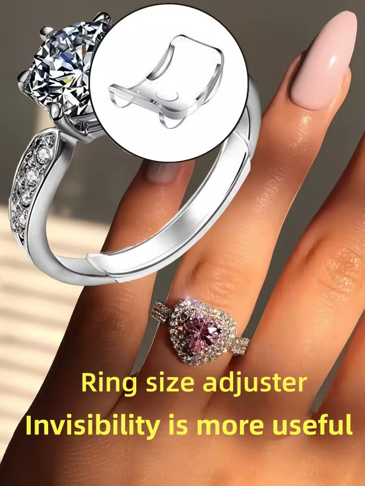 8 Sizes Clear Silicone Ring Size Adjuster Invisible Ring Guard for Loose Rings