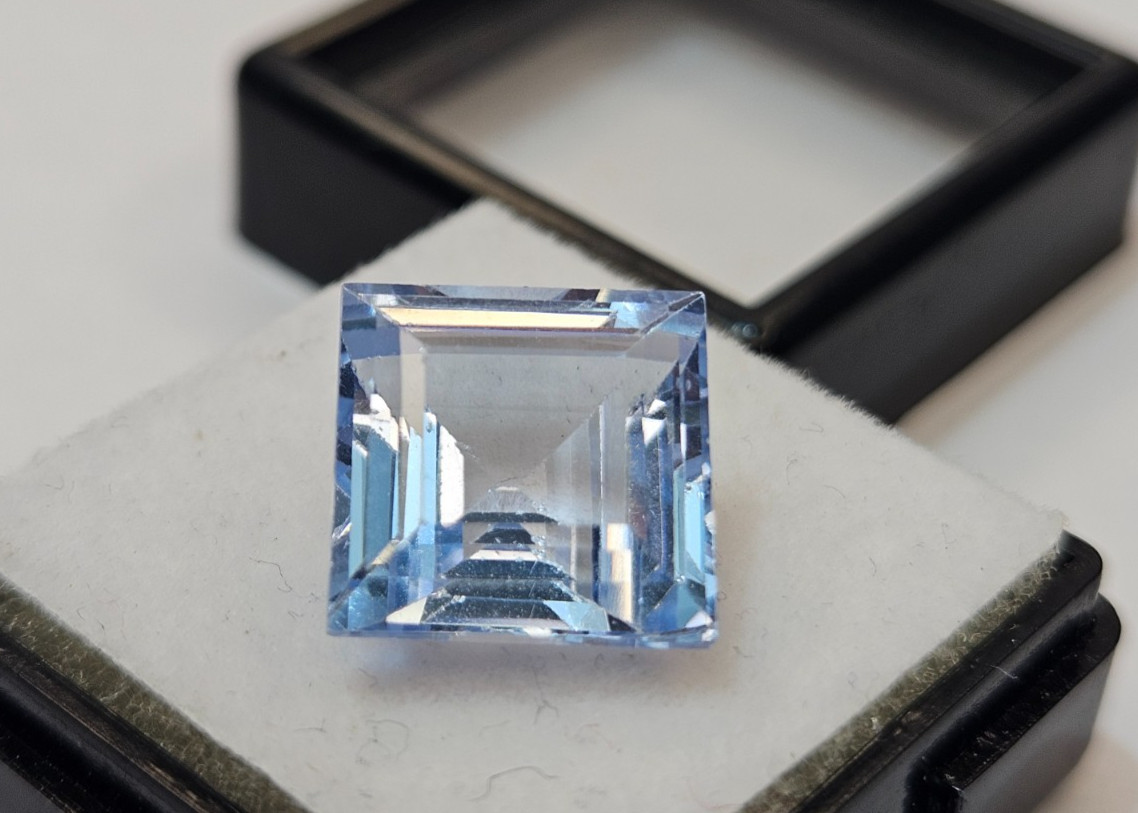 Princess Cut Aquamarine Blue 8-9 Ct Loose Stone For Making Small Pendant FR-168