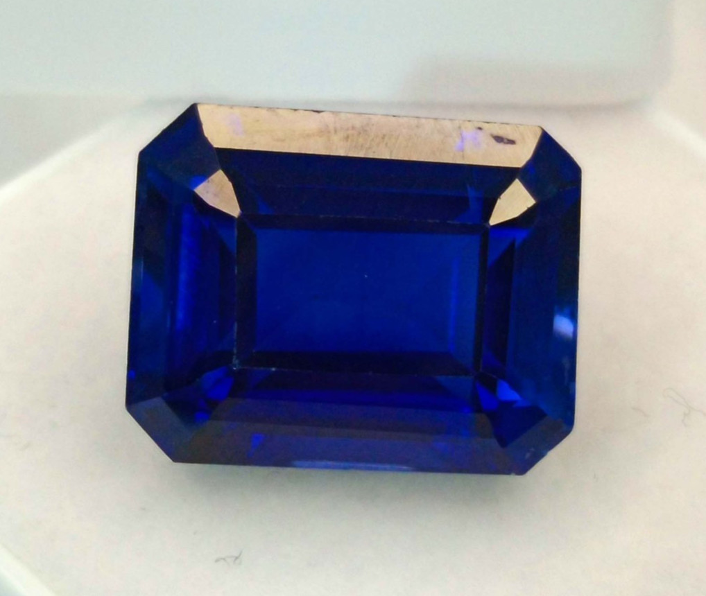 9-11 Ct Natural Emerald Cut Certified Blue Sapphire Loose Gemstone RK294