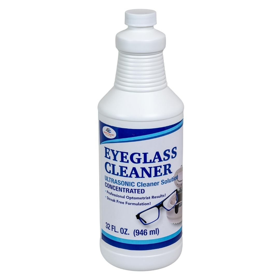 Ultrasonic Eyeglass Cleaner Concentrate 32 oz – Removes Oil, Makeup & Grime