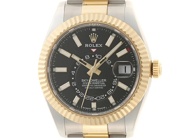 Rolex Sky-Dweller 336933 Stainless Steel / K18Yellow Gold 42mm Black Dial #DW034