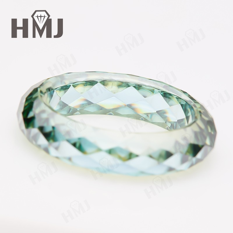 Moissanite Ring VVS1 Champagne Green Round Ring With GRA Jewelry Wedding Charms