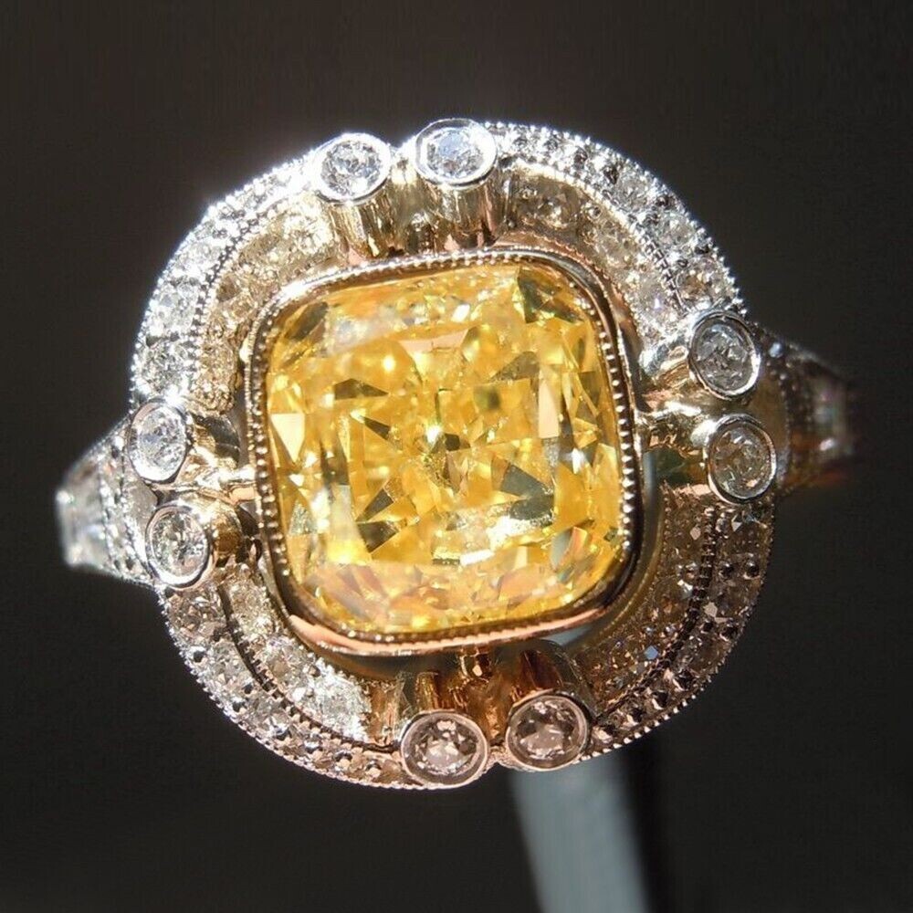 2.55 Ct CZ Royal Vintage Style Ring 925 Silver Plated Pretty Valentine Gift Band