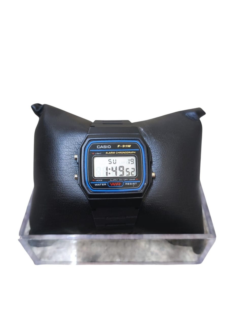 Casio F-91W Digital Watch 593 Black Resin Alarm Chronograph Tested Works