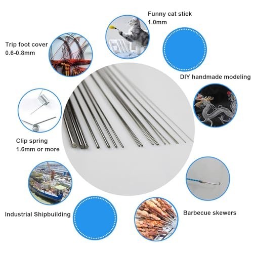 NEW 40Pcs 0.2mm Stainless Steel Spring Wire 50cm Straight High Elasticity