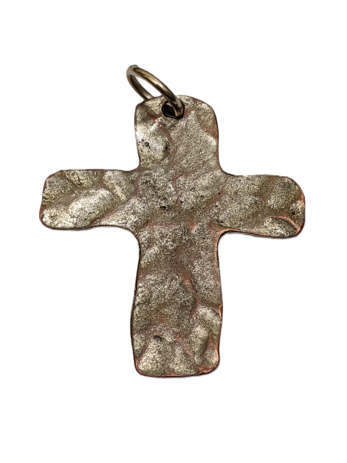 Bronze Cross Pendant “Keep The Faith” For Necklace Chain: 1.75” x 1.75”