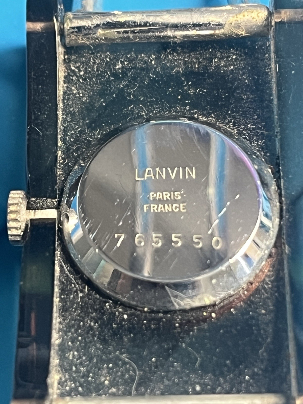 Vintage Lanvin Paris 1970s retro Lucite watch. Running