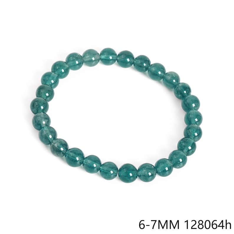 Rare Blue Fluorite Bracelet Grade AA Round Smooth Beads 6mm 8mm 9mm 10mm