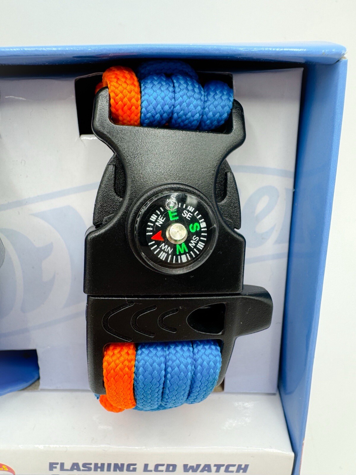Mattel Hot Wheels Kids Flashing LCD Watch & Survival Strap Set Compass 2022