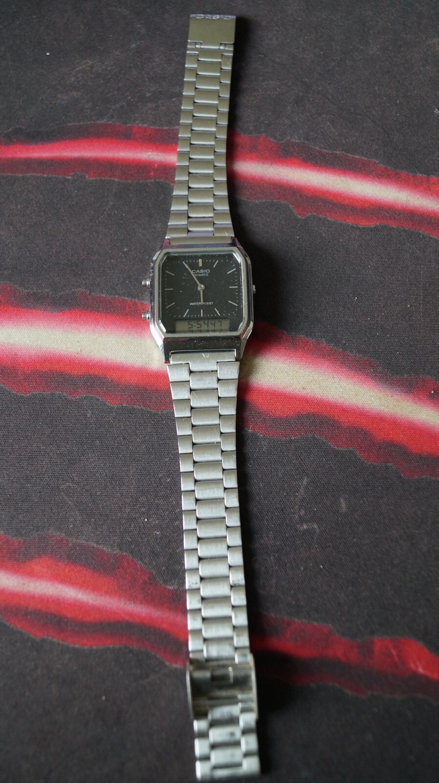 Casio 1301 Combi Wrist Watch AQ-230 vintage quartz case 30x34mm tank uk