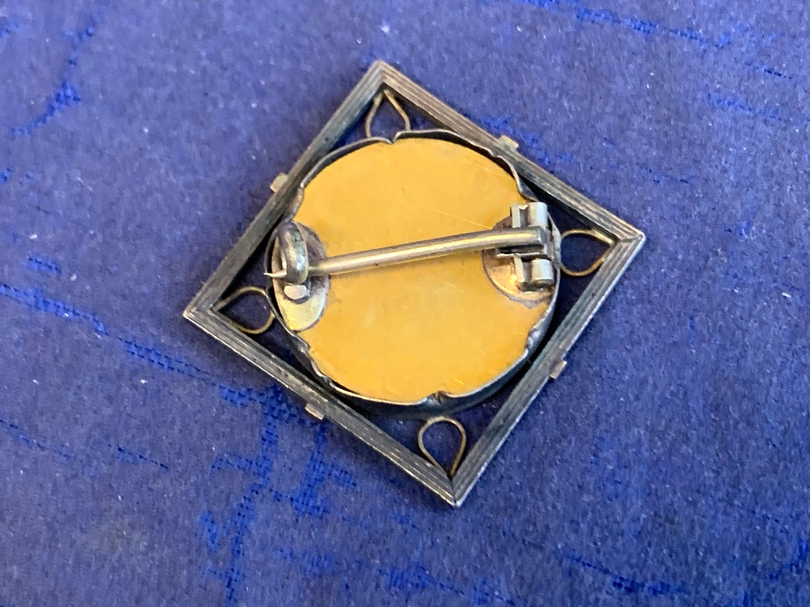 Vtg Pietra Dura Sterling Silver Gold Filled Floral Brooch Jewelry Flower Pin