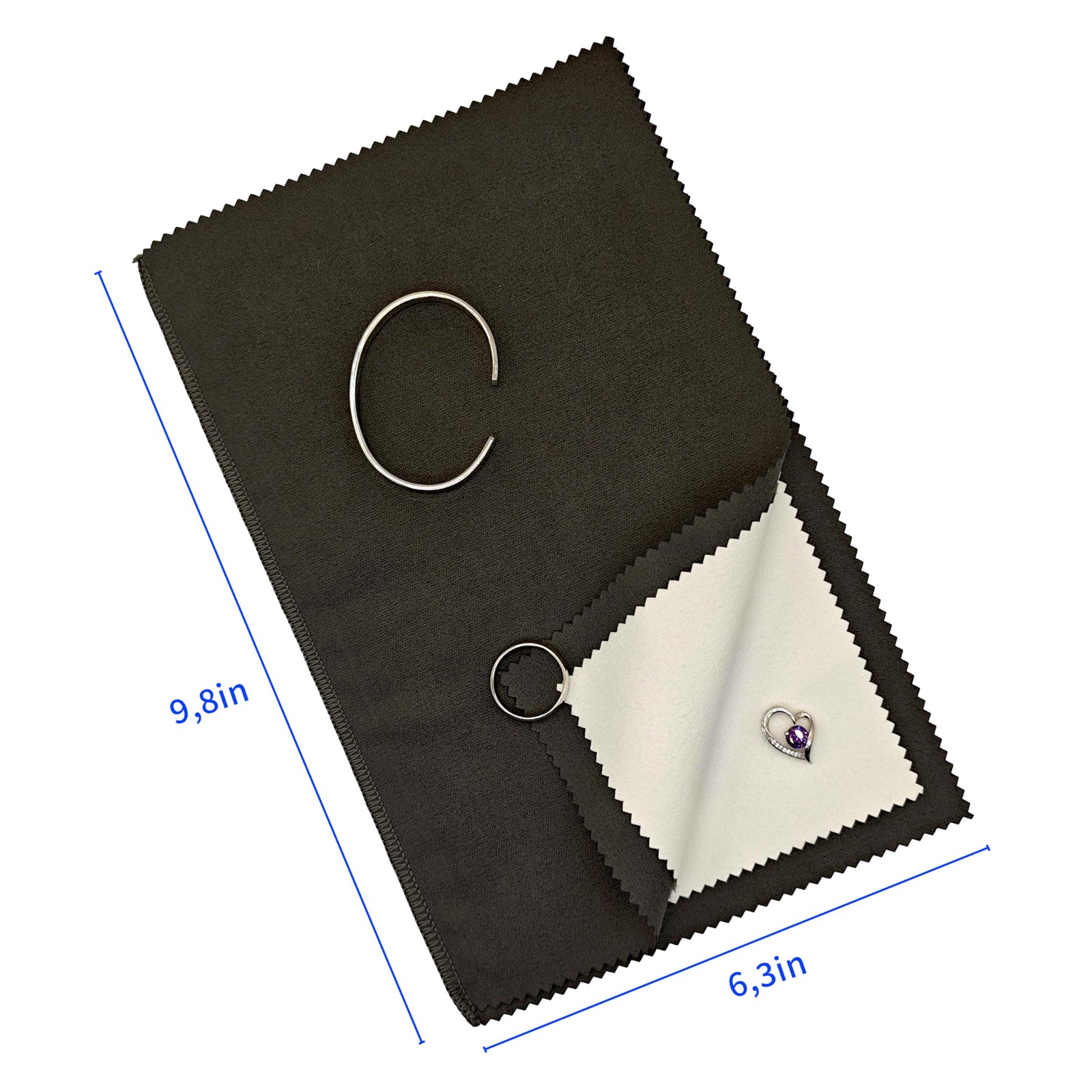 Jewelry Cleaning Cloth 2Pcs Sterling Silver Gold Platinum Tarnish Remover Polish