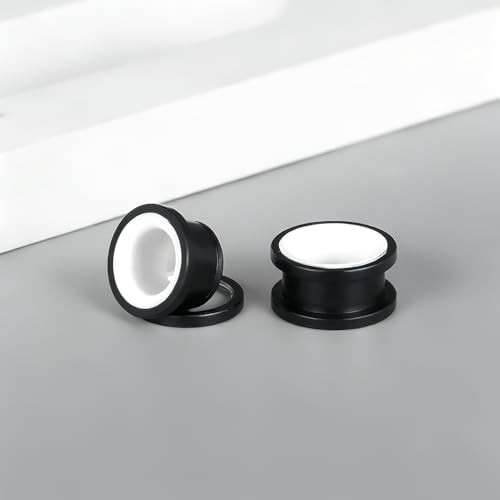 2PCS Stainless Steel Ear Gauges 0G(8mm) – 5/8″(16mm) 10mm(00g) Black White