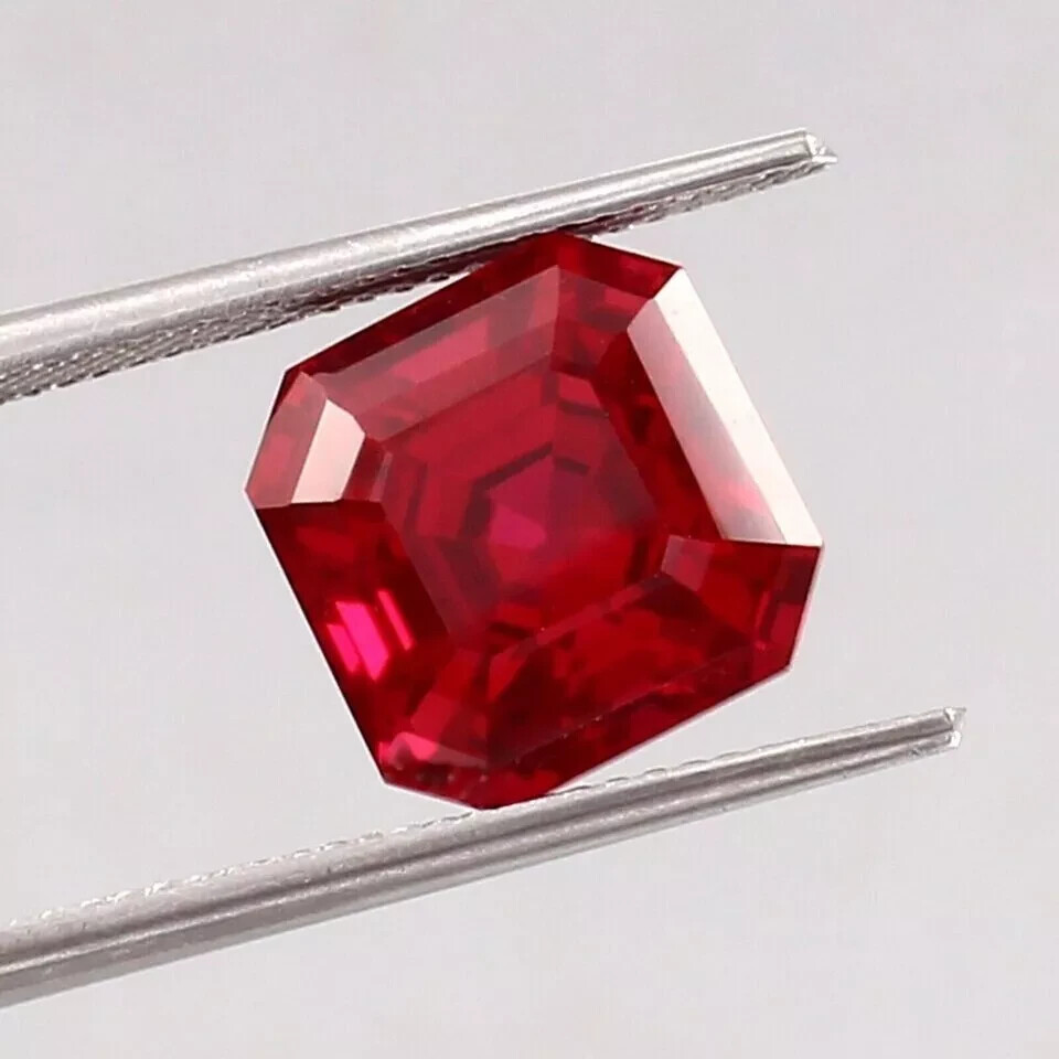 21 Ct Natural Asscher Cut Red Ruby Stunning Certified Loose Gemstone With gift