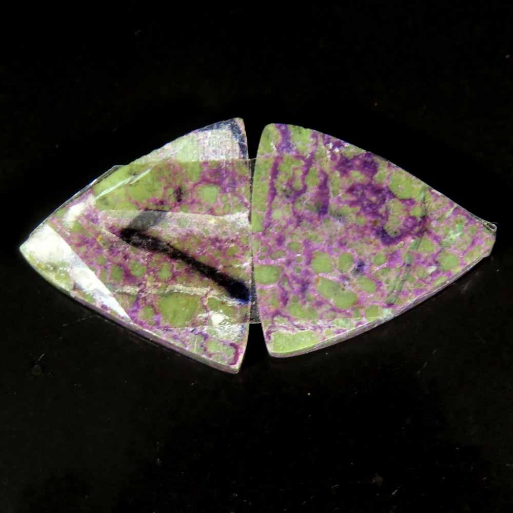 13.30Cts .100%Natural Purpurite Matched Pair Trillion Cab 16x18x3mm Top Gemstone