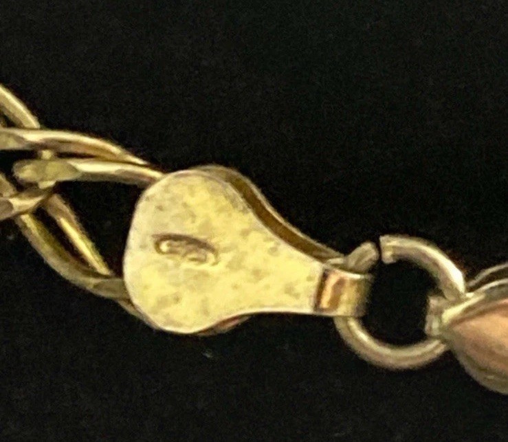 Vtg 14k Gold Vermeil 925 Sterling Silver Double Link Chain Necklace 18” EUC