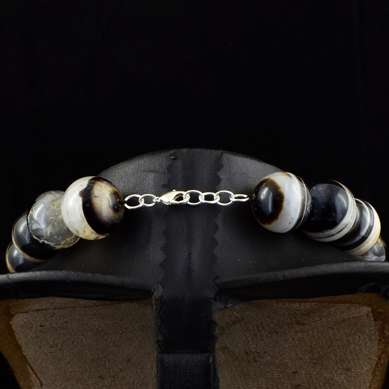Untreated 1635.00 Cts Earth Mined Onyx Round Shape Beads Necklace NK-14E249