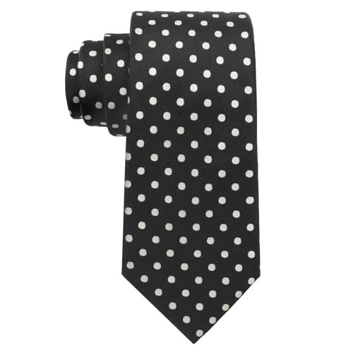 Polka Dot Ties for Men, 3.15″ Classic Mens Necktie for Casual Business Black