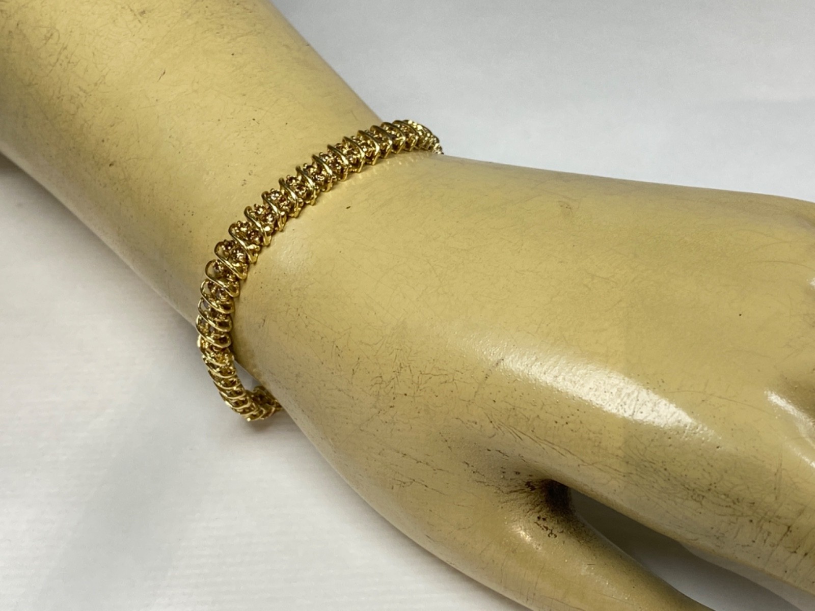 10K Gold & Brown Diamond Tennis Bracelet: 7-1/2″ / 11.47 grams / 3TCW
