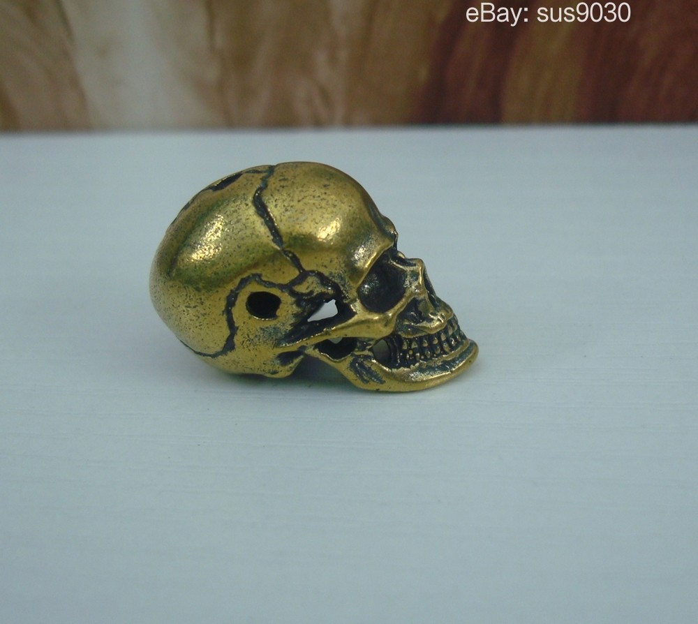 Solid Brass Cool Skull Statue Pendant Sculpture