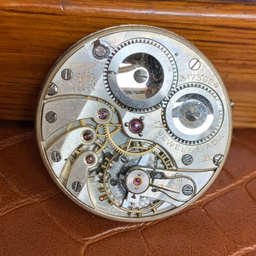 Longines Cal. 18.79 17 Jewels Open Face Pocket Watch Movement 39.7mm Runs