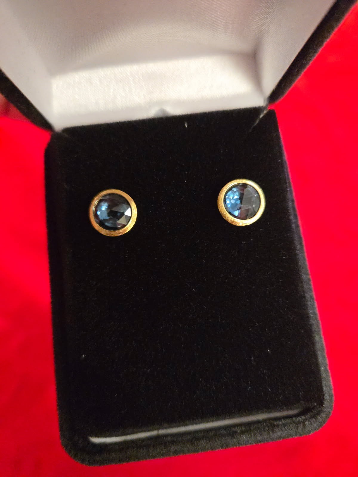 Marco Bicego Jaipur 18K 750 Yellow Gold London Blue Topaz Stud Earrings