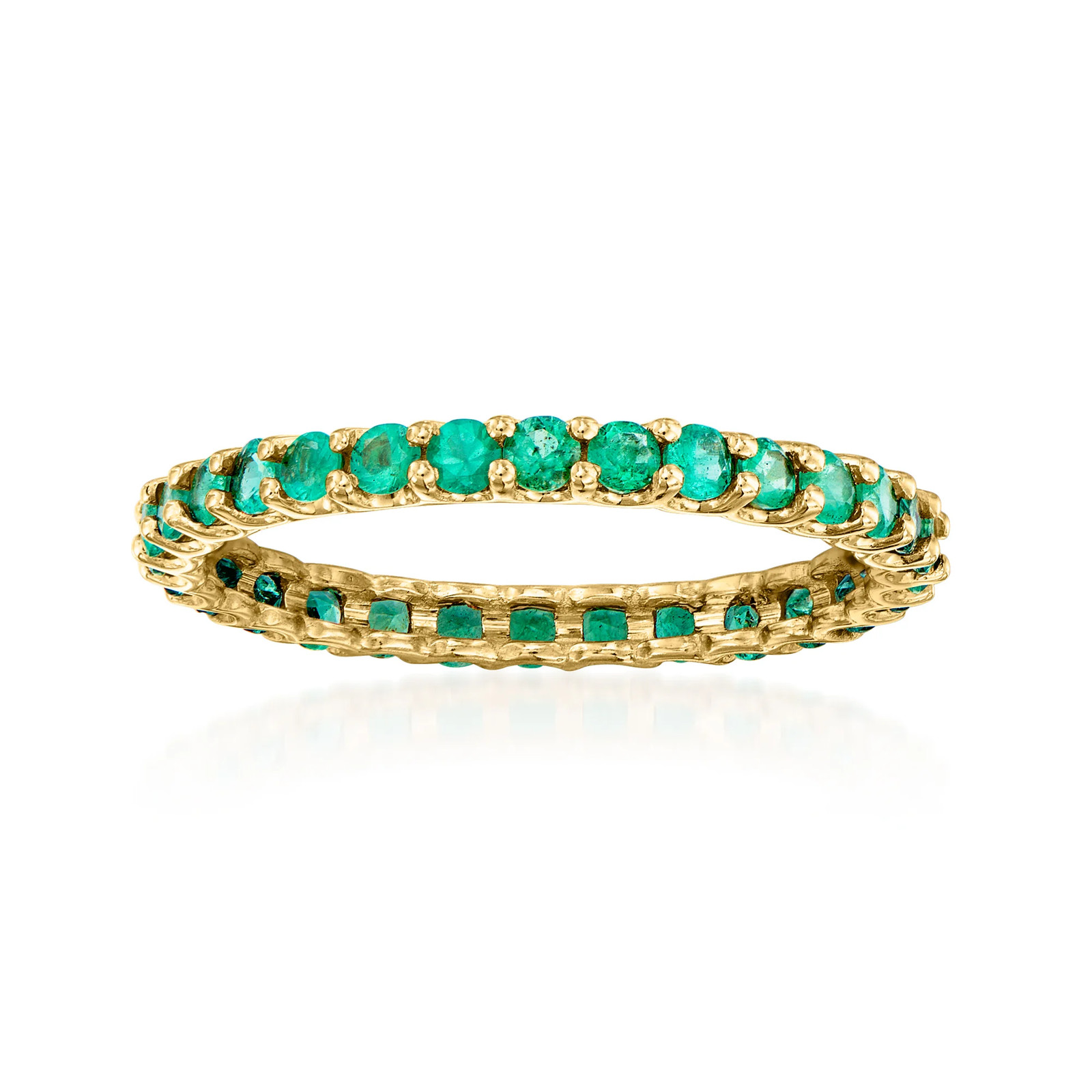 Ross-Simons 0.70 ct. t.w. Emerald Eternity Band in 14kt Yellow Gold