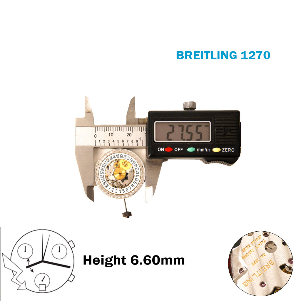 BREITLING ETA 1270 Electromechanical (Mecha‑Quartz) Movement-Disk At 6-H:6.60mm.