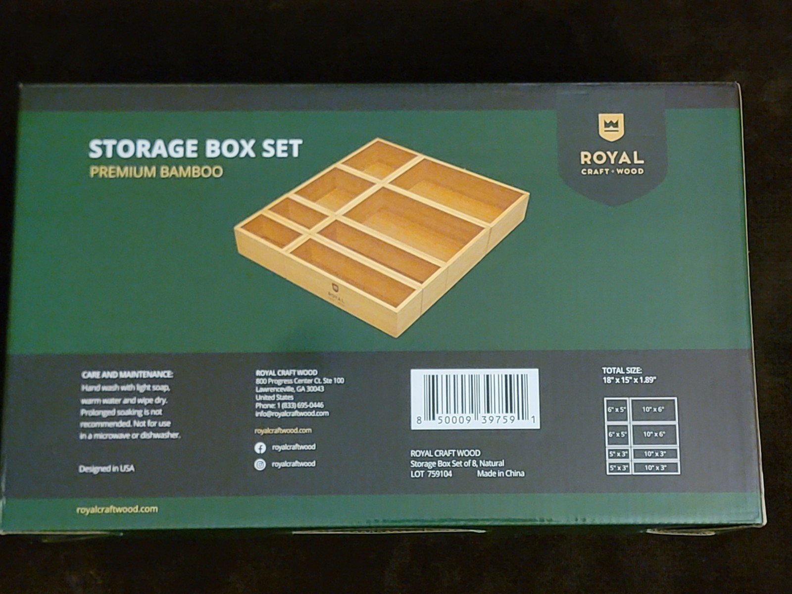 ROYAL CRAFT WOOD Bamboo Jewelry Organizer Box and Chests Set – 8 boxes