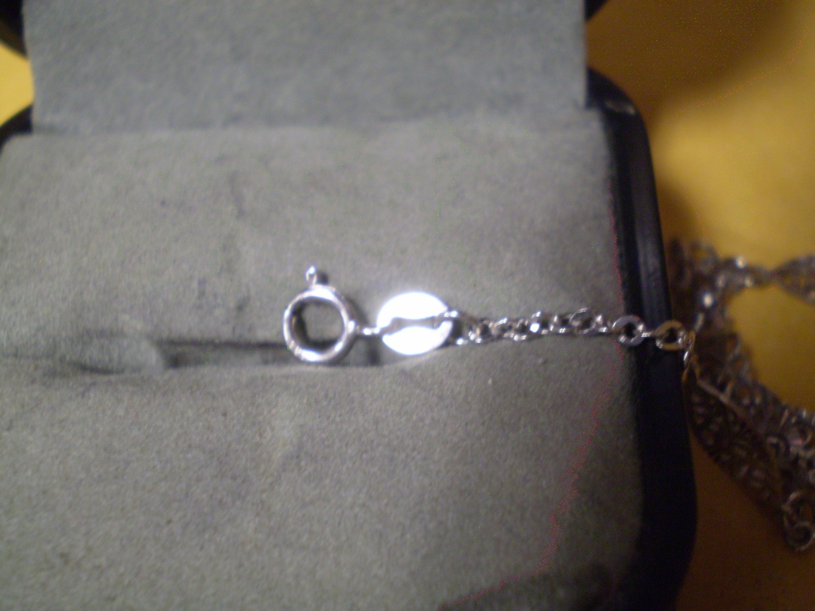 14K White Gold Ladies Fillagree Link Bracelet Anklet 2.4 Grams 10 Inch