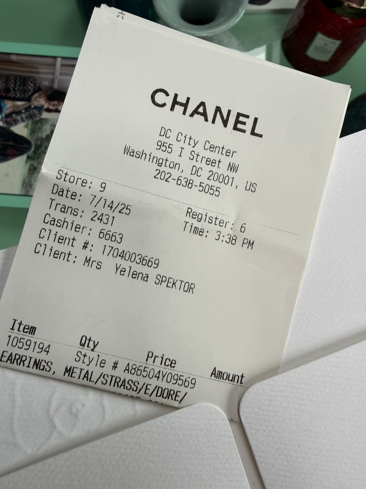 Chanel REV Transparent Crystal CC Logo Classic Statement Stud Earrings New
