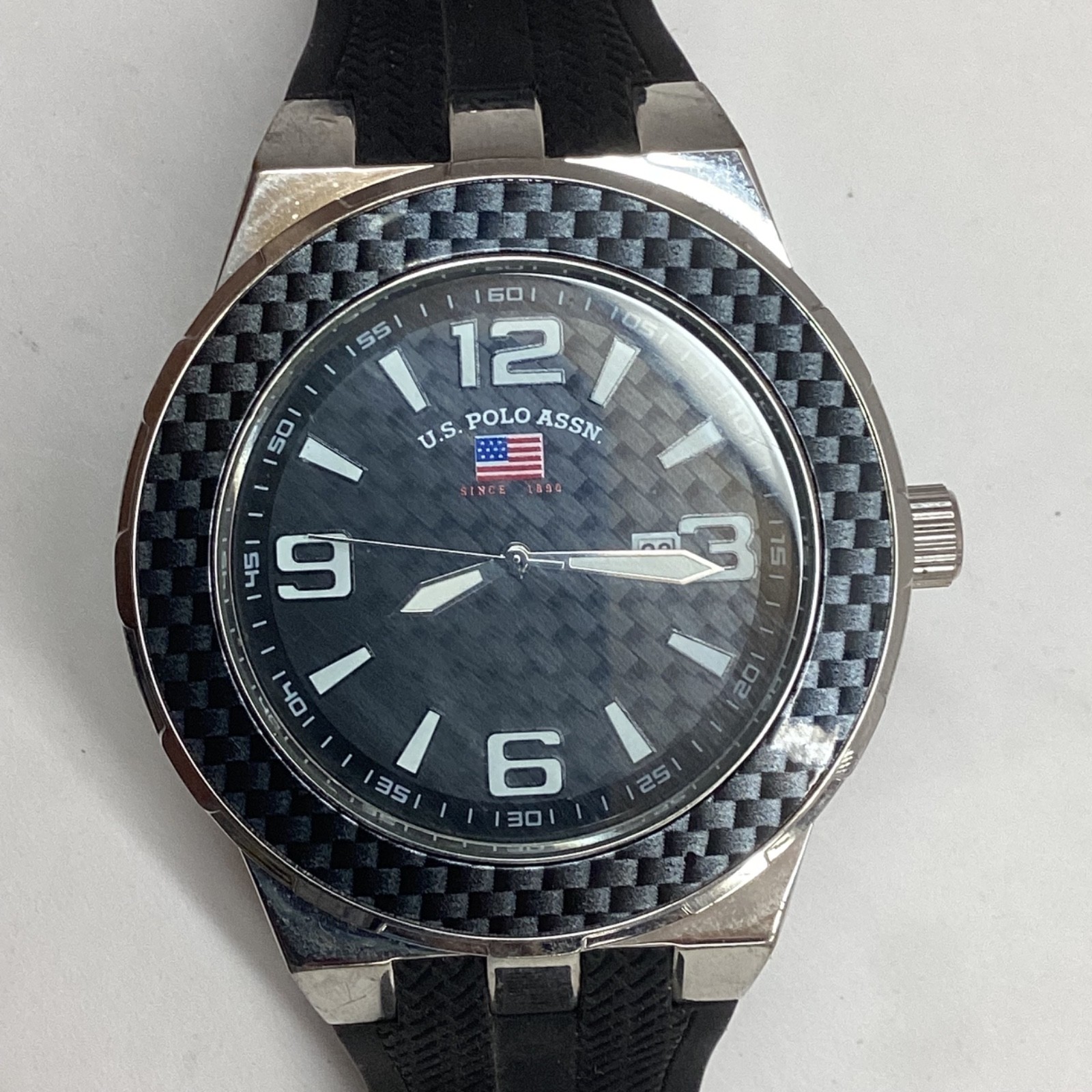 U.S POLO ASSN. MEN WristWATCH- Rubber Wristband. Smokefree Big Faced Watch