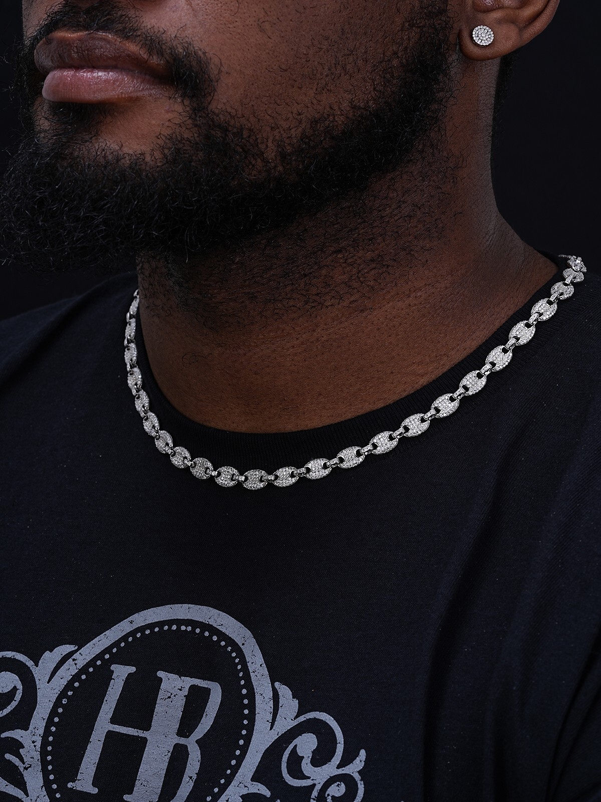 Puff Gucci Link Chain Out ICED Moissanite Pass Diamond Test 925 Silver 8mm Thick