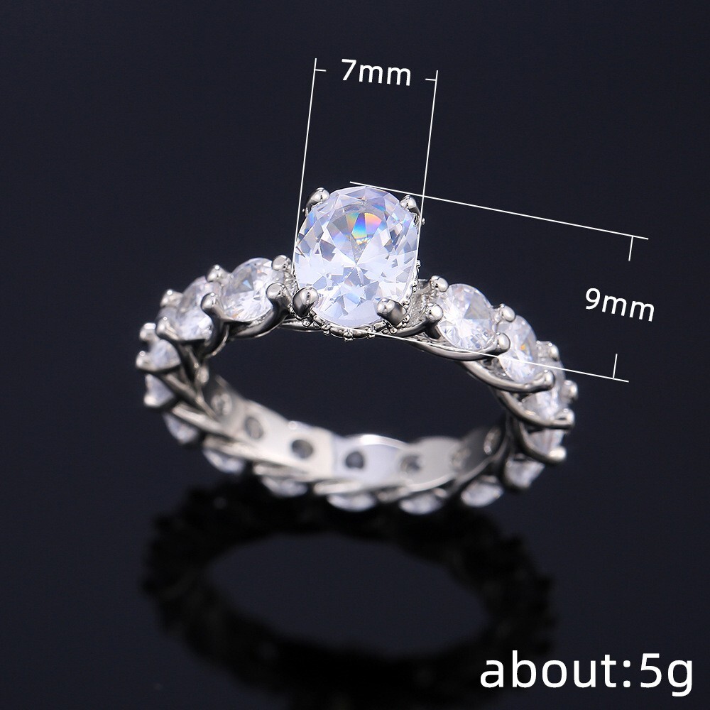 2CT Oval Cut Simulated Diamond Ring Silver Plated Unique Ring For Valentine Gift