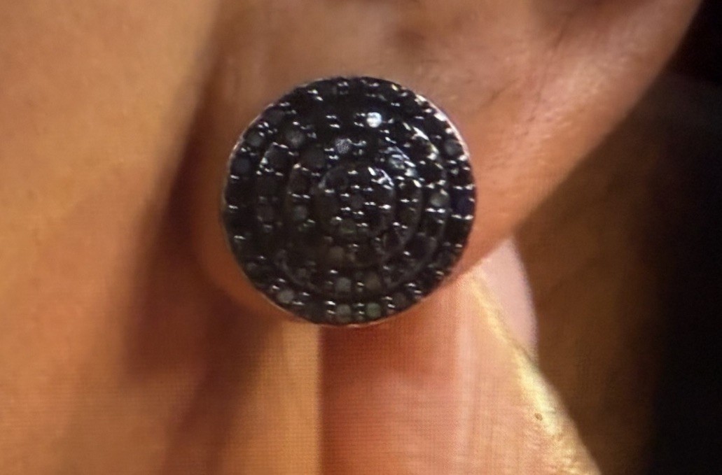 Colleen Lopez Pave Black Diamond Sterling Ball Stud Earrings 1CTW NWT $349 HSN