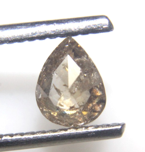 0.81Cts Natural Pear Shape Champagne Color Rose Cut Diamond 6.80×5.22×2.70 MM